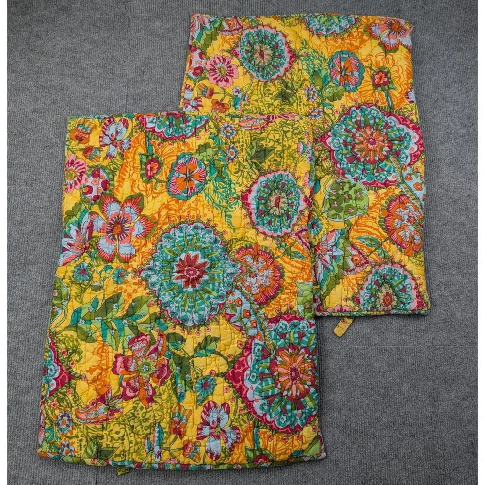 Pottery Barn Pillow Covers 25x18 Cotton Floral India Boho Cottage Colorful Retro